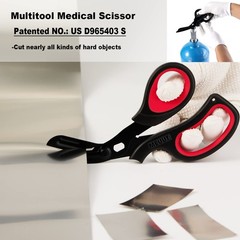 MEUUT 2 Pack Medical Scissors Trauma Shears for Left and Black/Red+black/Red