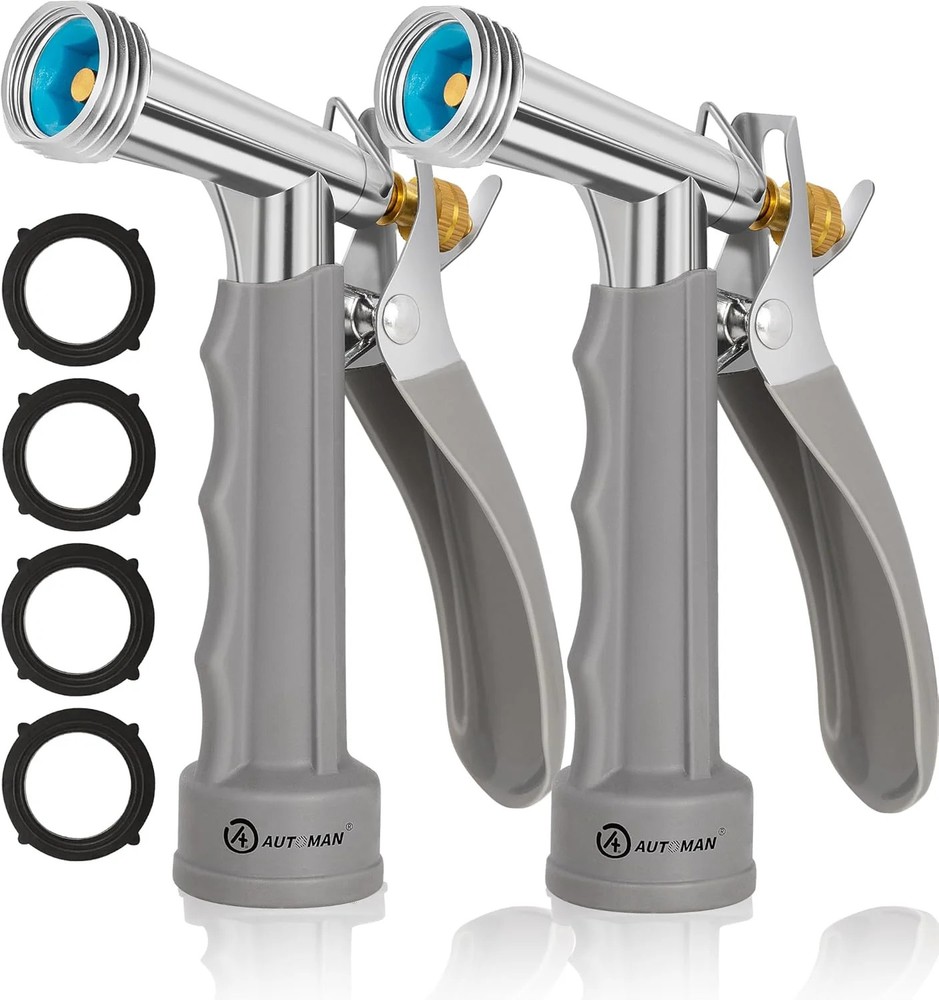 Full Size Garden Hose Nozzle 2 Pack, High Pressure Pistol Grip Water Nozzle Spra