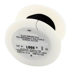 Look SP120 Silk Black Braided Sutures On Spool 1/0 100 Yards