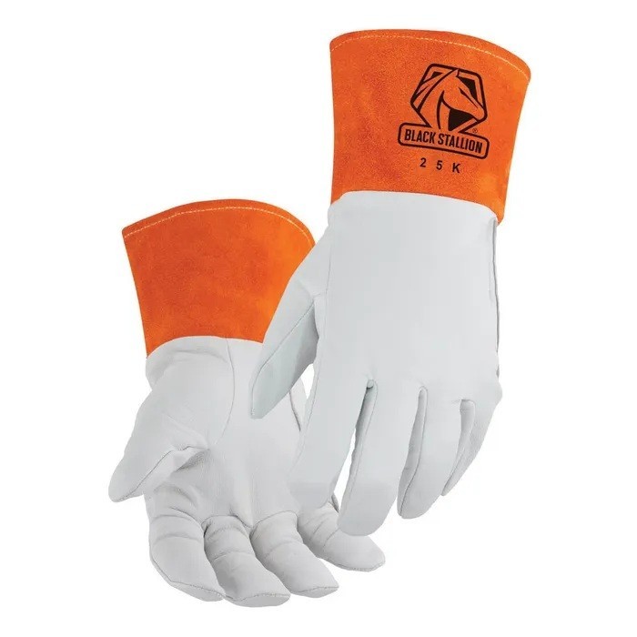 Black Stallion 25K Premium Kidskin TIG Glove with Padded DragPatch Size Large