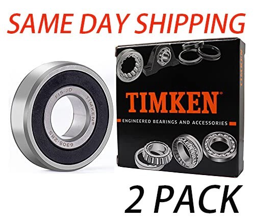 (2Pack) TIMKEN 6305-2RS 25X62X17MM Double Rubber Seal Ball Bearings 6305RS