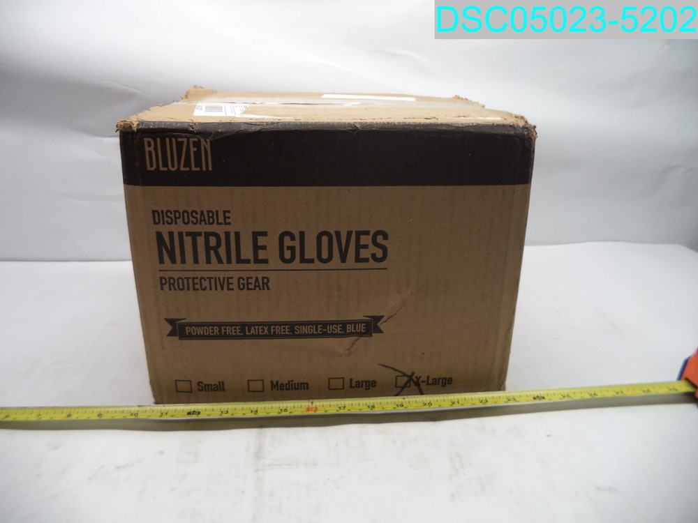QTY=1000: BLUZEN Disposable Blue Nitrile Gloves X-Large Size