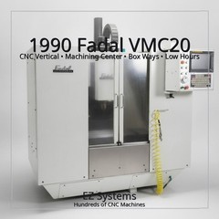 1990 Fadal VMC20 CNC Vertical Machining Center, Box Ways, Low Hours