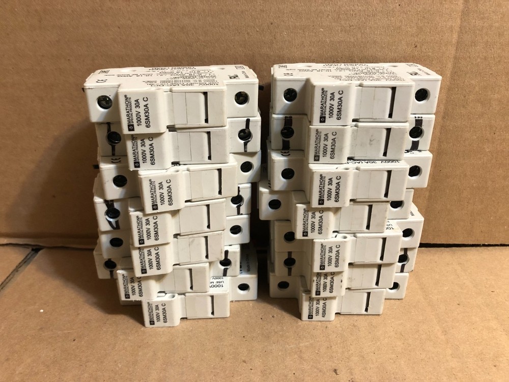 Marathon 6SM30A-C 1-Pole Fuse Holder 1000V, 30 Amp. LOT OF 14x