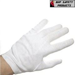 12 PAIR 1DZ WHITE INSPECTION COTTON LISLE GLOVES COIN JEWELRY LIGHTWEIGHT