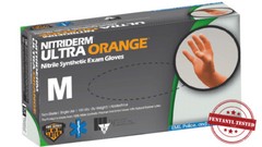 Nitriderm Ultra Orange Powder-Free Exam Nitrile Gloves XL 100/box , 1000/case
