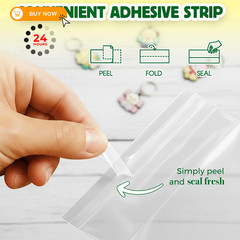 Seal Fresh Self Sealing Cellophane Bags – 2″ x 3″ (1000 Count) x 3″, Clear