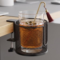 Cup Holder with Clamp Space-Saving Mesh Cup Holder Secure for Table Edge