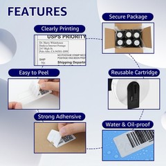 1 Roll 4″x6″ Large White Paper Shipping Labels DK-1241 fit for Brother QL-1060N
