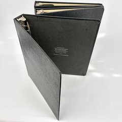 Lot of 3 Vintage 3-Ring Binders Hardbound Pebbled Black Industrial Office