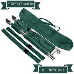 Portable Aluminum Folding Stretcher with Heavy Duty Handles – Green