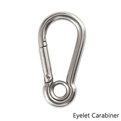 316 Stainless Steel Carabiner Snap Spring Hook Clip Marine Grade Eyelet Lock