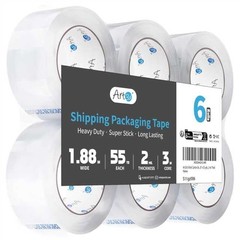 6 Rolls Carton Sealing Tape Heavy Duty Clear Packing Tape 1.88″ x 55 yds 2 mil