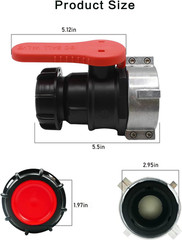 IBC Tote Valve, 2.95″ Coarse Thread IBC Tote Adapter, 75mm NPT DN50 Heavy Duty T