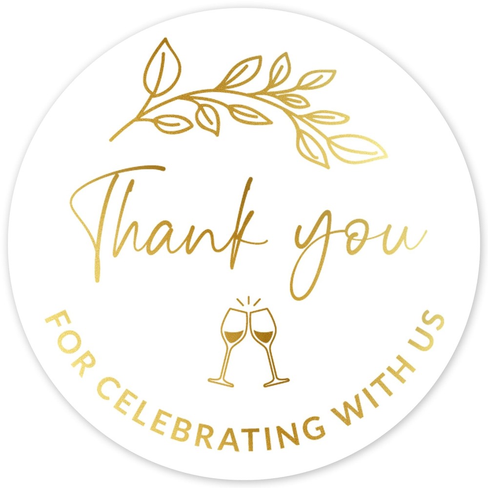 315Pcs Thank You for Celebrating with Us Sticker 2 Inch Gold Foil Thank You Pape