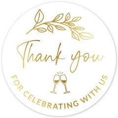 315Pcs Thank You for Celebrating with Us Sticker 2 Inch Gold Foil Thank You Pape