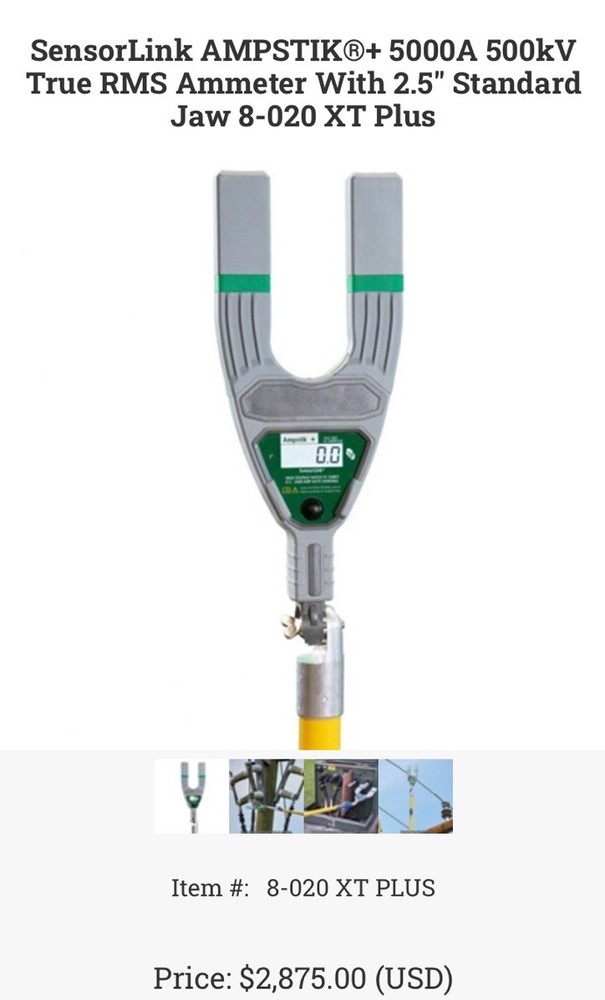 0.5-5000 Amp Auto Ranging Ampmeter. Comes With Most Recent Calibration Report.