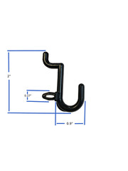 Plastic Pegboard Hooks Lowercase j-Hooks for peg boards 100 pieces MADE IN USA
