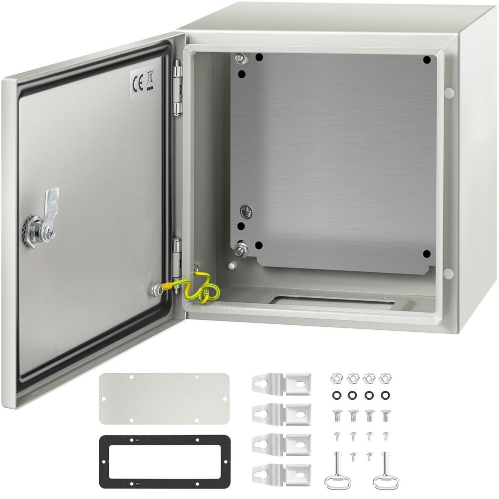12x12x8in IP66 Steel Box NEMA 4X Enclosure with Detachable Mounting Plate
