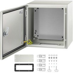 12x12x8in IP66 Steel Box NEMA 4X Enclosure with Detachable Mounting Plate