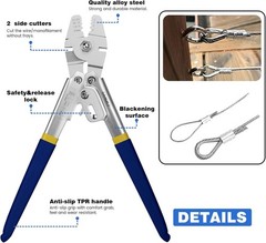 Sanuke Wire Rope Crimping Swaging Tool Cable 10.24 inches, Silver/Metallic