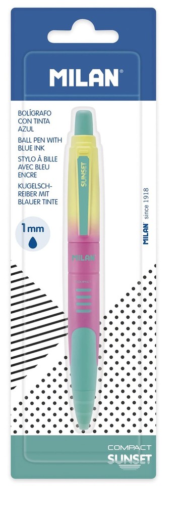 MILAN Blister Pack 1 Compact Sunset Pen 1 Count (Pack of 1), turquoise
