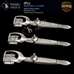 3Pcs Waddell Clamp 18mm 22mm 26mm Bilamellar Tarsal Trachomatous Trichiasis Inst