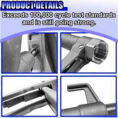 1″ FNPT Fuel Nozzle, 15/16″ Curved Spout Manual Fuel Nozzle with Hook and Swivel
