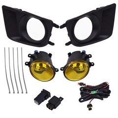 Amber Clear Lens Fog Light Assembly Kit with Switch Relay Harness Bezel