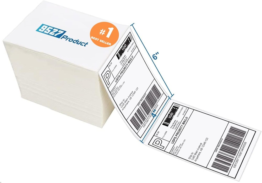 500 Premium 4×6 Fanfold Thermal Shipping Labels for Reliable Mailing Needs