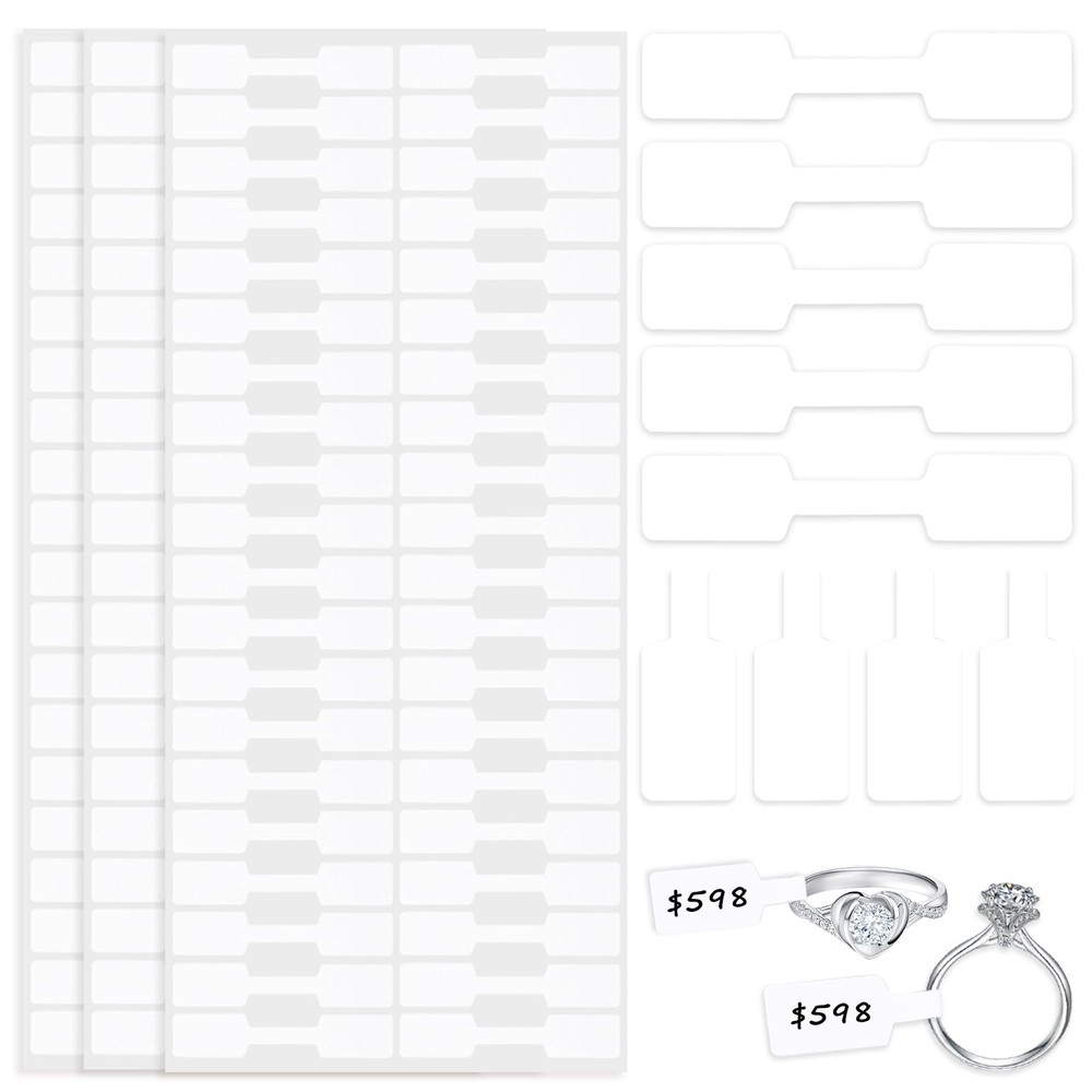 AZUREAL 1000PCS Jewelry Tags, White 6.8 x 1.2 cm or 2.7 x 0.47 inches,