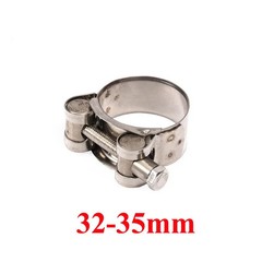 2X T-Bolt Stainless Steel Heavy Duty Motorcycle Exhaust Hose Pipe Muffler Clamp