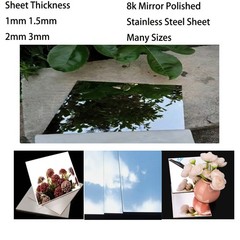 3mm 2mm 1.5mm 1mm 8K Mirror Polished Stainless Steel Sheet Plate Bright Polish