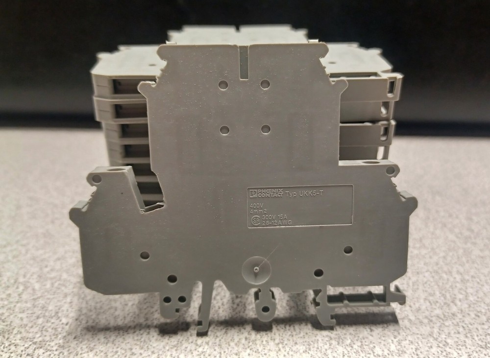 Lot of 10 Phoenix Contact Typ UKK5-T Disconnect Terminal Block 300V 15A 28-12AWG