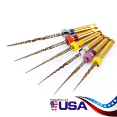 6Pcs Dental Endodontic Endo NITI Rotary Files X-Pro Gold Taper Tip Assorted 25mm