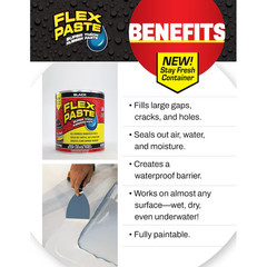 (2 PACK) Flex Paste White Waterproof Paintable Putty Rubber Spackle Sealant 2 LB
