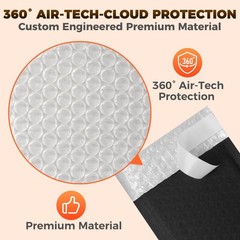 510-Pack Bubble Mailer 4” x 8” – Self-Sealing 4×8 inches, Black – 510 Pack