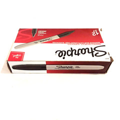 12 Sharpie 30001 BLACK Permanent Markers Fine Point Tip NEW BLIND SHIP AVAILABLE