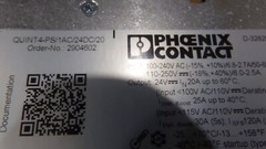 Phoenix Contact Model: QUINT4-PS/1AC/24DC/20 Power Supply. Order-No: 2904602