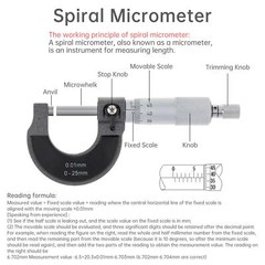 Outside Micrometer 0-25mm 0.01mm Metric External Caliper with Zero Wrench Metric