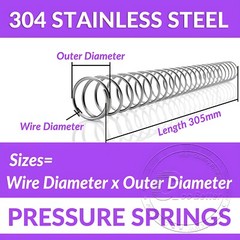 305mm Compression Spring Steel 304 Stainless Steel Pressure Coil Springs