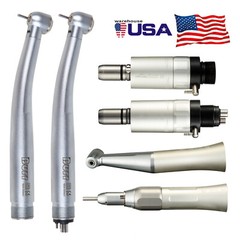 Dental LED Fiber Optic Turbine High /Low Speed Handpiece Kit 2/4Hole fit NSK UDM