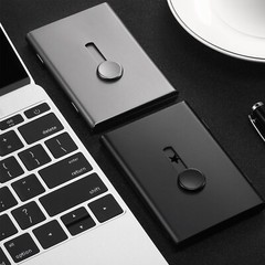 2 Pack Thumb Drive Business Card Holder Stainless Steel Slide Out Name Card Case