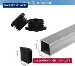 WZB 1 1×1 Square Tube End Cap Plastic Plugs 12 Pack, 1×1 1 Inch Square Tubing Pl