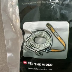 Werner L242050W 50ft Fall Protection Rope Lifeline With Lanyard ANSI & OSHA NEW