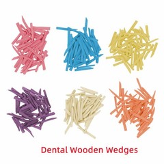 Dental Plastic Wooden Wedges Diamond Diastema Matrix Wedge w Circular Hole