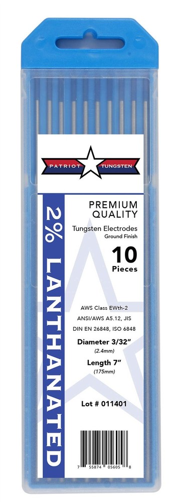 2 Lanthanated Tig Welding Tungsten Electrodes 3/32 X 7 10pack