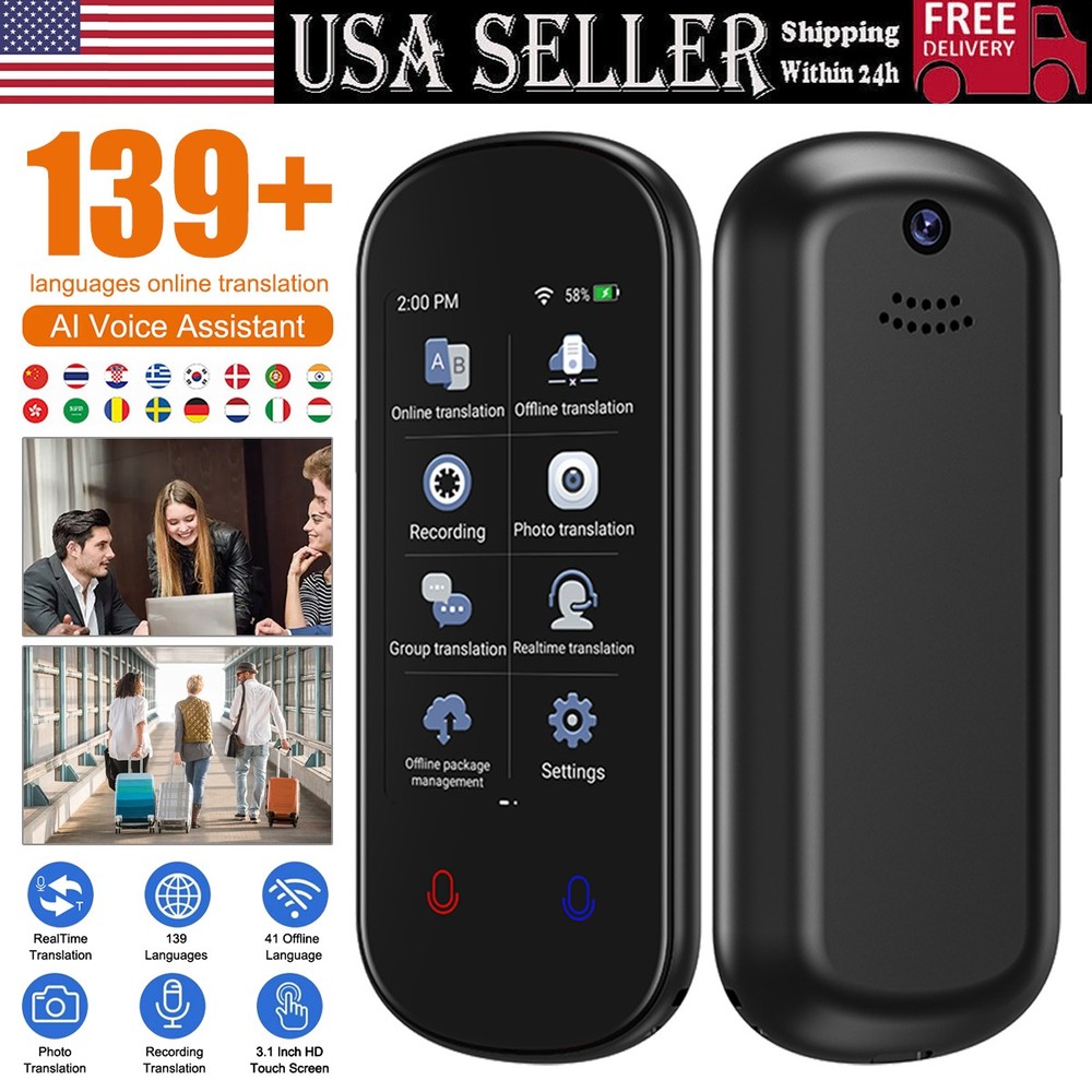 Language Translation Device 139+Languages Two-Way Instant Voice Photo Translator