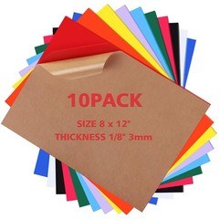 Colorful 8x12in Acrylic Sheets – 10 Assorted Colors for Creative Laser Crafting