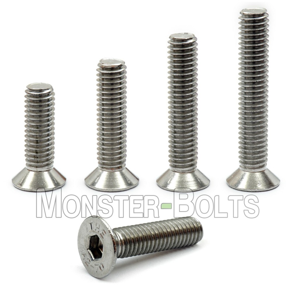 #8-32 Stainless Steel Flat Head Socket Caps Screws, Inch SAE Countersunk 18-8 A2